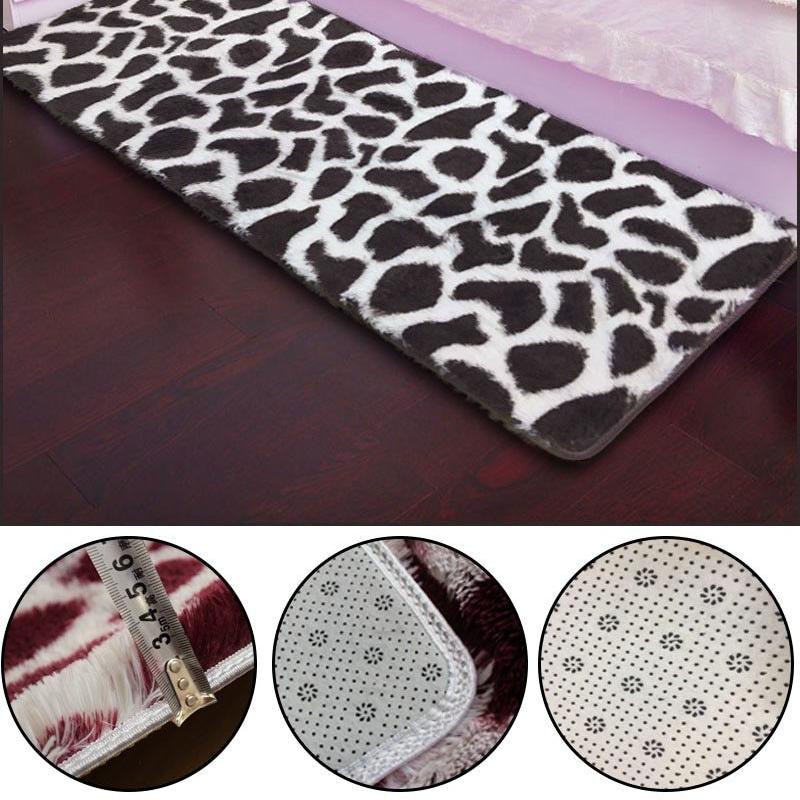 Plush Shaggy Leopard Print Area Rug Floor Mat