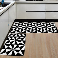 Black & White Geometric Pattern Door Mat / Floor Runner