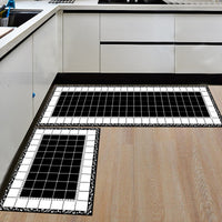 Black & White Geometric Pattern Door Mat / Floor Runner