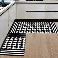 Black & White Geometric Pattern Door Mat / Floor Runner