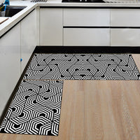 Black & White Geometric Pattern Door Mat / Floor Runner