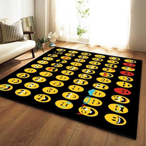 Cartoon Emoji Face Print Area Rug Floor Mat