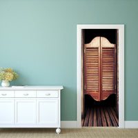 Wood Saloon Doors 3D Door Decal Sticker