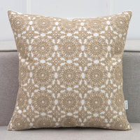 18" Embroidered Lace Pattern Throw Pillow Cover