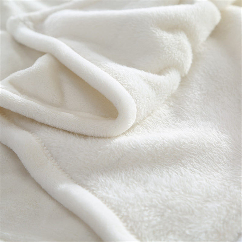 White Pug Puppy Love Fleece Throw Blanket