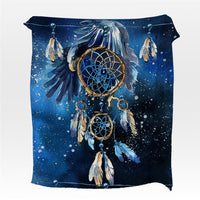 Blue Galaxy Dreamcatcher Fleece Throw Blanket