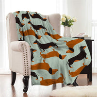 Fleece Dachshund Wiener Dog Pattern Throw Blanket