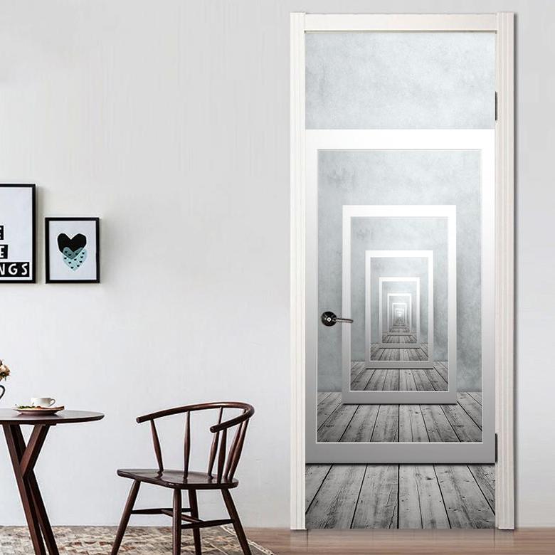 Repeating Mirror Pathway 3D Door Mural Sticker