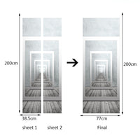 Repeating Mirror Pathway 3D Door Mural Sticker