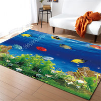 Underwater Dolphin / Fish Ocean Print Area Rug Floor Mat