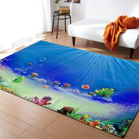 Underwater Dolphin / Fish Ocean Print Area Rug Floor Mat