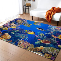 Underwater Dolphin / Fish Ocean Print Area Rug Floor Mat