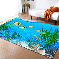 Underwater Dolphin / Fish Ocean Print Area Rug Floor Mat