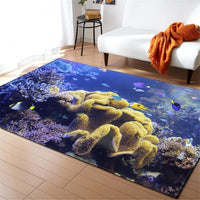 Underwater Dolphin / Fish Ocean Print Area Rug Floor Mat