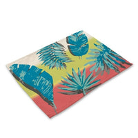 Colorful Abstract Palm Leaf Pattern Table Placemat