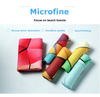 Quick-Dry Geometric Rainbow Microfiber Beach Towel