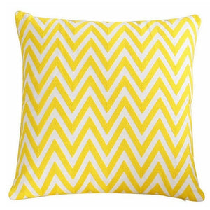 18" Yellow Embroidered Geometric Throw Pillow Cover