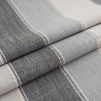 Contemporary Gray Striped Cotton Linen Tablecloth