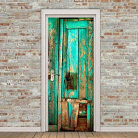 Rustic Wooden Door 3D Door Decal Sticker
