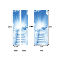 Stairway To Heaven Sky Ladder Door Mural Sticker