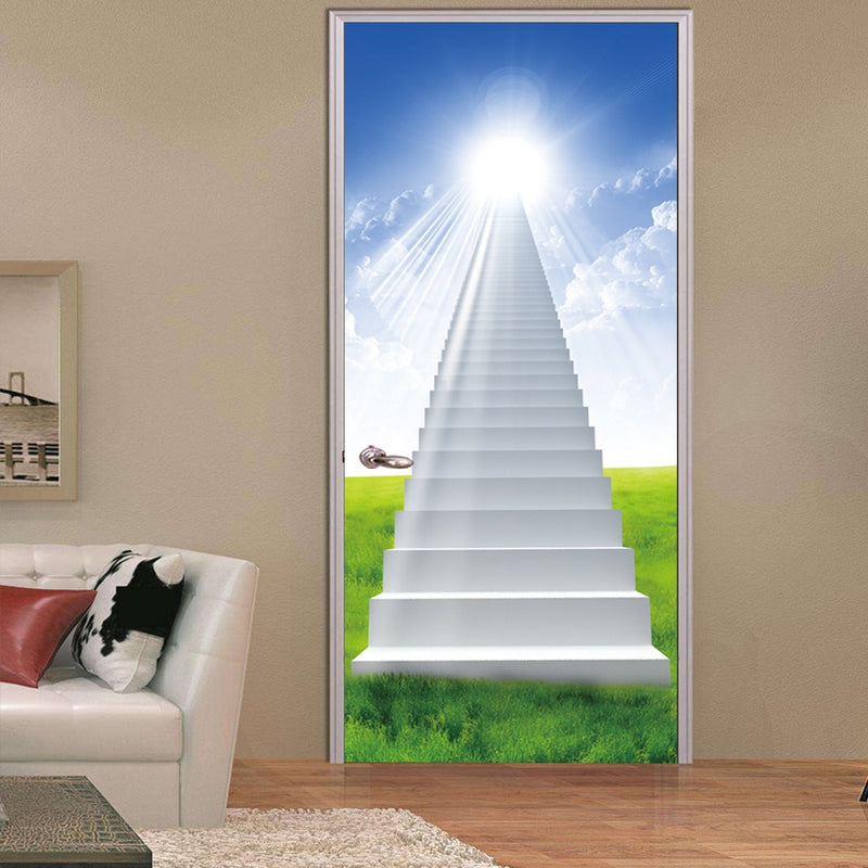 Stairway To Heaven Sky Ladder Door Mural Sticker