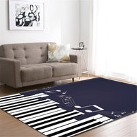 Piano Musical Note Print Area Rug Floor Mat