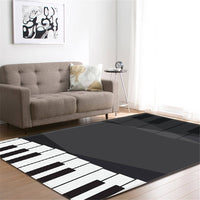 Piano Musical Note Print Area Rug Floor Mat