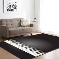 Piano Musical Note Print Area Rug Floor Mat