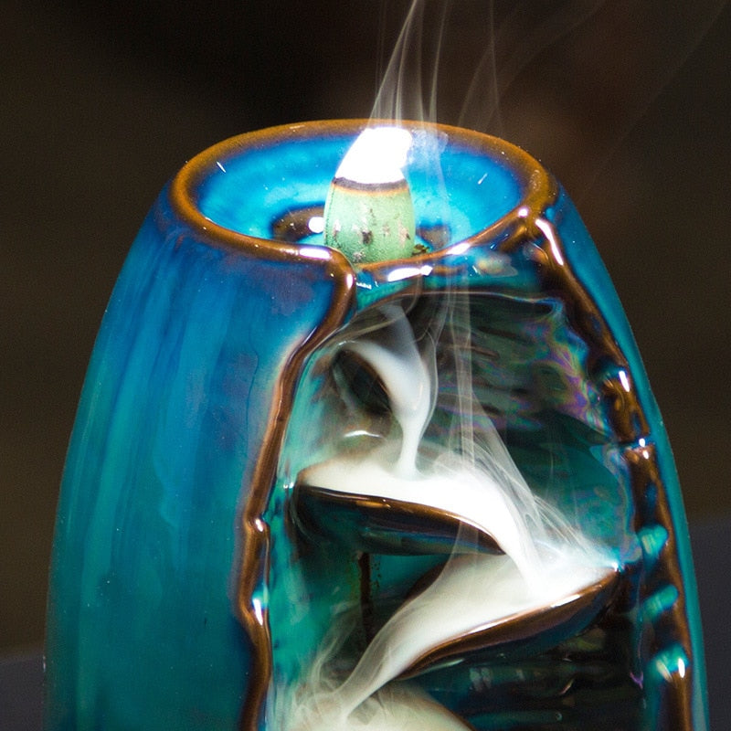 Cylindrical Stepped Waterfall Backflow Incense Burner