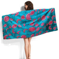 Large Quick-Dry Blue Shark Pattern Beach Towel