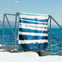 XL Quick-Dry Abstract Blue Wave Beach Towel