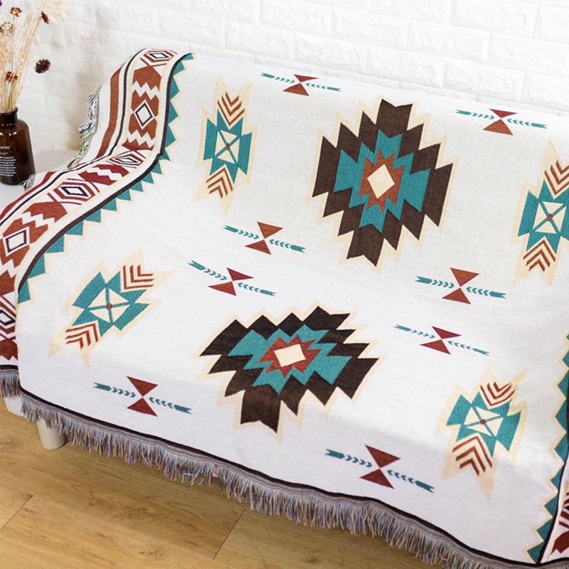 Knitted Southwestern Navaho Sofa Throw Cover Blanket