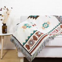 Knitted Southwestern Navaho Sofa Throw Cover Blanket