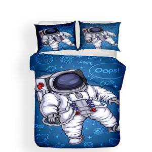 2/3-Piece Kids Cartoon Astronaut Duvet Cover Set