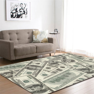 One Hundred Dollar Bill Print Area Rug Floor Mat