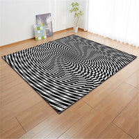 3D Black & White Optical Illusion Area Rug Floor Mat