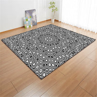 3D Black & White Optical Illusion Area Rug Floor Mat