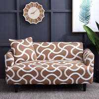 Caramel Brown Vermicular Pattern Sofa Couch Cover