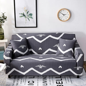 Dark Gray Native Eagle Striped Sofa Couch Cover