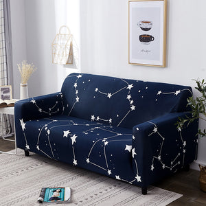 Dark Blue Star Constellation Print Sofa Couch Cover