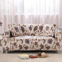 Beige Abstract Floral Pattern Sofa Couch Cover