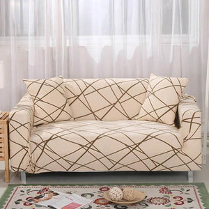 ** 3 / 4-Seat Beige Contemporary Lined Sofa Couch Cover