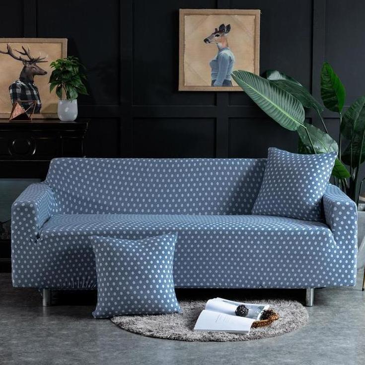 Green / Blue Polka Dot Pattern Sofa Couch Cover