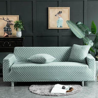 Green / Blue Polka Dot Pattern Sofa Couch Cover