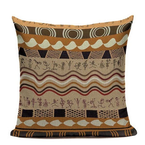 18" Orange / Brown Ethnic Tribal Stripe Throw Pillow Cover