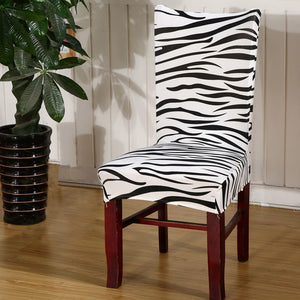 Black & White Zebra Print Dining Room Chair Cover