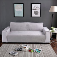 Solid Plush Velvet Quilted Sofa Couch Cover Protector