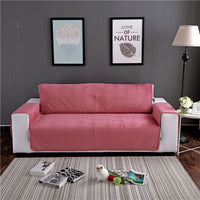 Solid Plush Velvet Quilted Sofa Couch Cover Protector