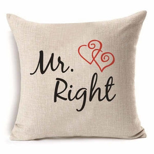 18" Mr. & Mrs. Love Print Throw Pillow Cover