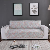 Gray Floral Paisley Quilted Sofa Couch Protector Cover